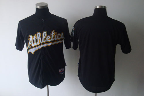 Athletics Blank Black Cool Base Stitched MLB Jersey - Click Image to Close